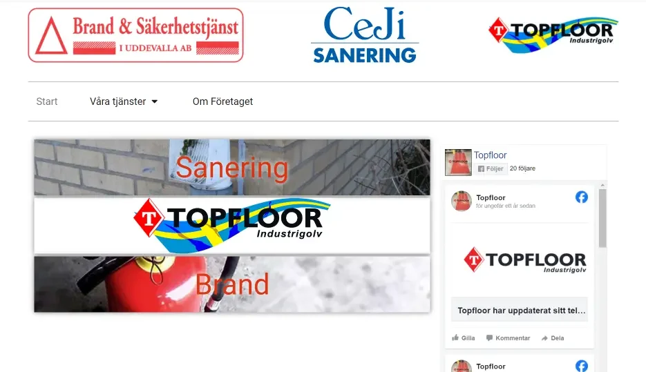 Startsidan hos ceji.se en hemsida jag gjort.